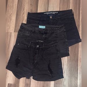 3 pairs of Black Shorts (VARIOUS BRANDS)